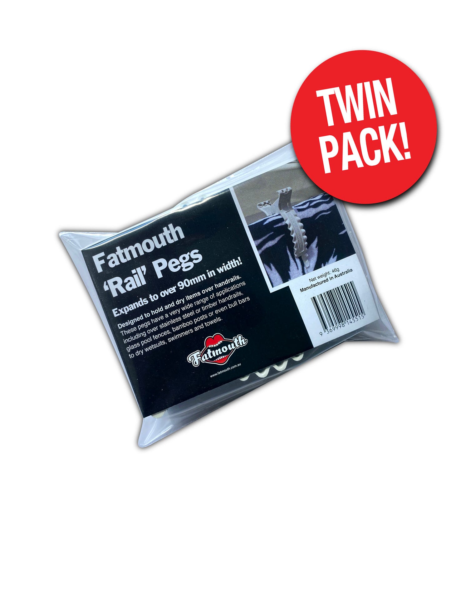 Fatmouth Rail (Small) Pegs - Twin Pack - White